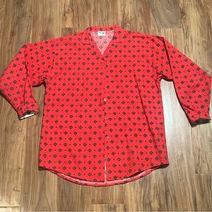 Vintage Our Girl By HealthTex Red Long Sleeve Button Down